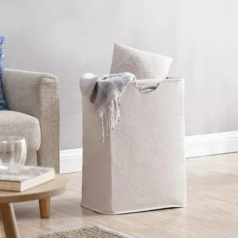 Tvättpåsar Tortable Fabric Storage Basket Box Dirty Portable Hushållens kapacitetskläder