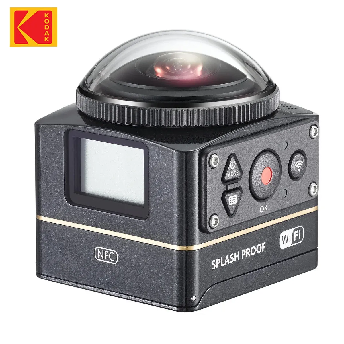 Cameras Original Kodak Pixpro SP360 CAMERIE VR 4K pour YouTube Video 360 Action 1080p WiFi NFC IOS Support Premier Pack