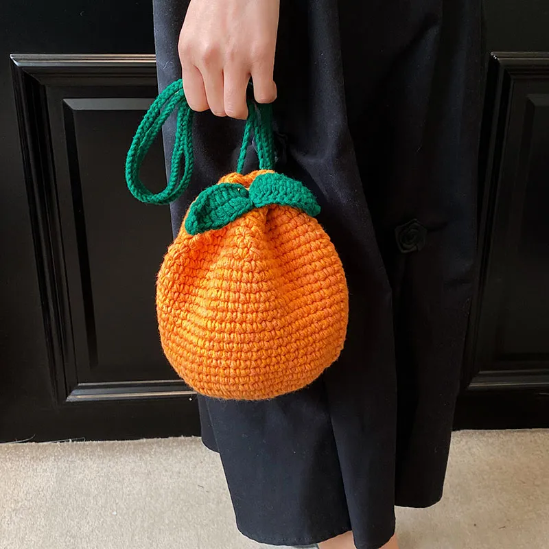 Coin Purse Cute Small Drawstring Bags Tangerine Draw String Bag