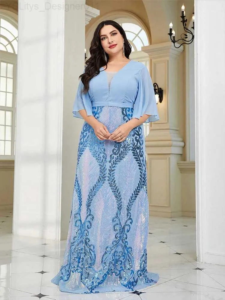 Vestidos de tamanho plus size toleen feminino plus size vestido longo de luxo na moda ning pede elegante lotus les v vestido de bola de decote em vés