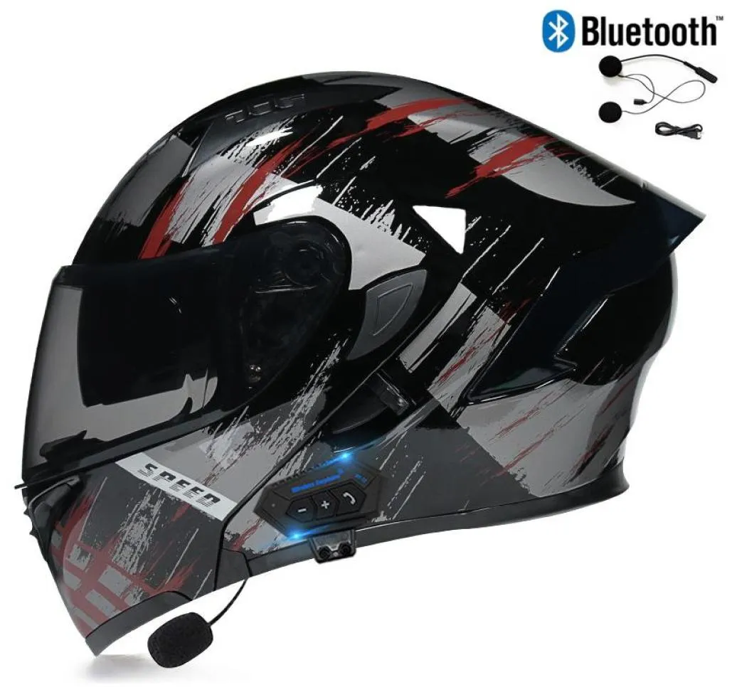 Caschi da motociclisti uomini Donne Bluetooth Full Face Mask Integral Sports3603276