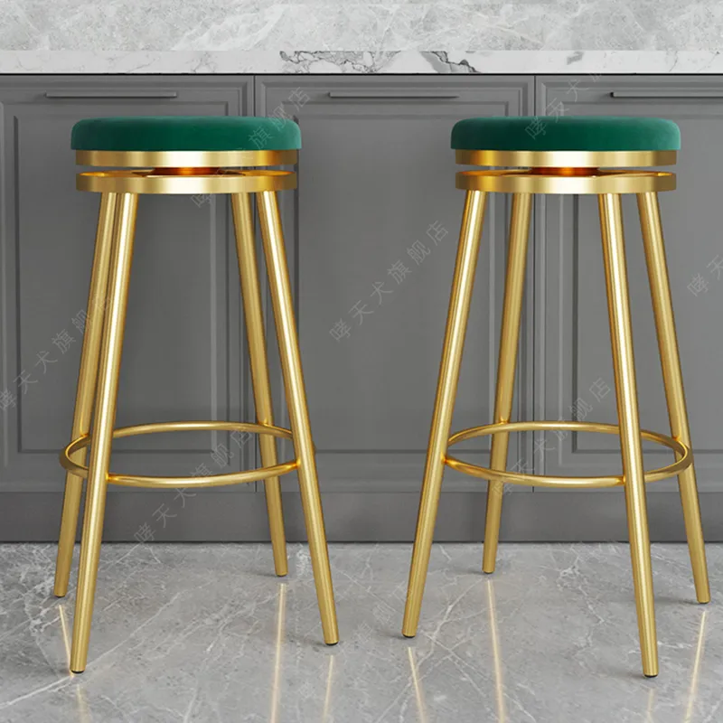 Modern High Swivel Bar Stool Gold Luxury Vintage Nordic Bar Chair Designer Dining Silla Para Barra De Cocina Bar Furniture Mzy