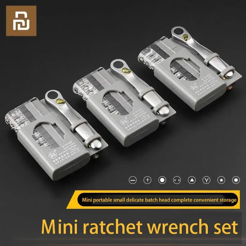 Xiaomi Mini Ratchet Chave de catraca Multifuncional Conjunto de bits de fenda Bits de forma de fenda de forma especial Ferramenta de mão DIY DIY