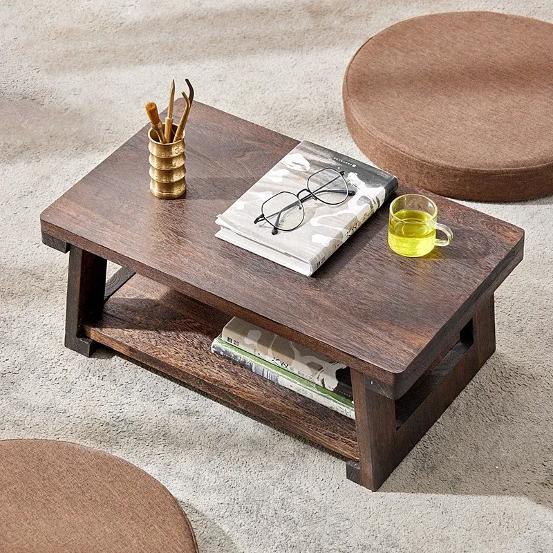 Solid Wood Japanese Folding Tea Table 60 cm Rectangular Coffee