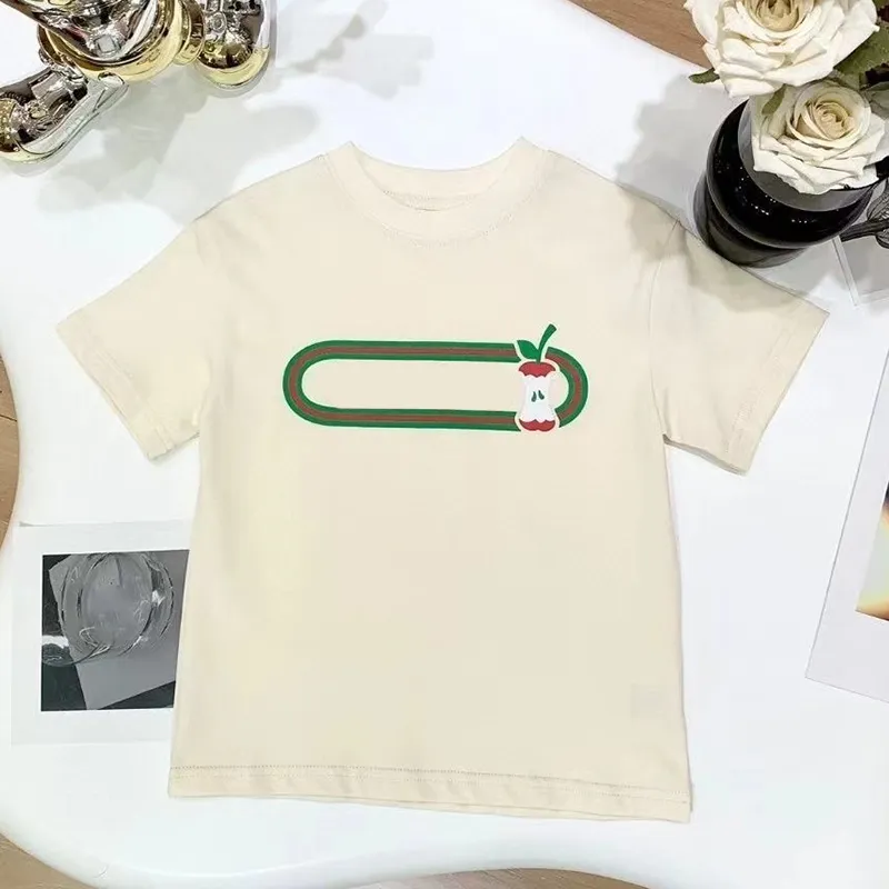 Avrupa ve İngiliz Moda Markası Erkek ve Kızlar İçin Baskılı T-Shirt Üstü Orta ve Büyük Bebekler Yeni Yaz Pamuk Kısa Kollu