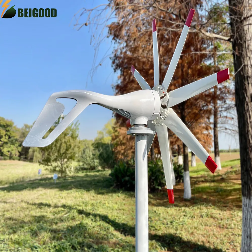 3000W Horizontal-Windgenerator – 24V/48V, 3 Blätter, MPPT-Regler, Für Boote, Hütten & Co.