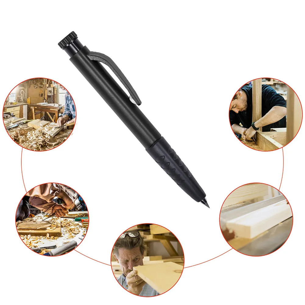 Carpentier solide professionnel crayon en plastique en plastique Scribing stylo de conception ergonomique facile à utiliser le graphite recharge mécanique marqueur