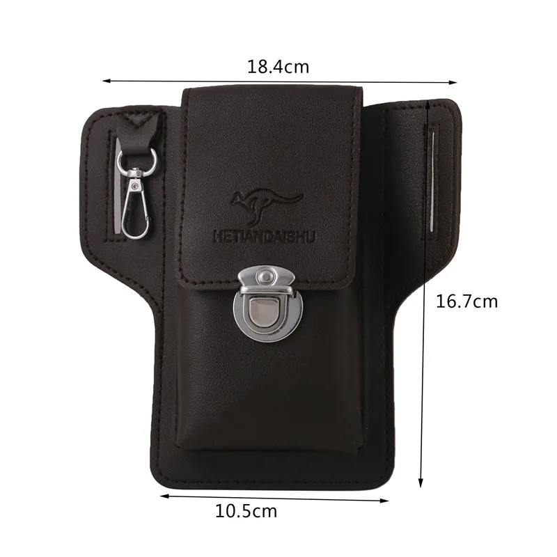 Mens Phone Cases: Vintage Style PU Leather Belt Phone Holster