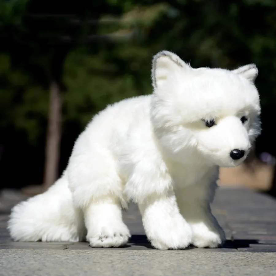 Arctique anime mignon peshie blanc polaire en peluche jouets animaux réels simulation de poupée en peluche cadeaux enfants 240401