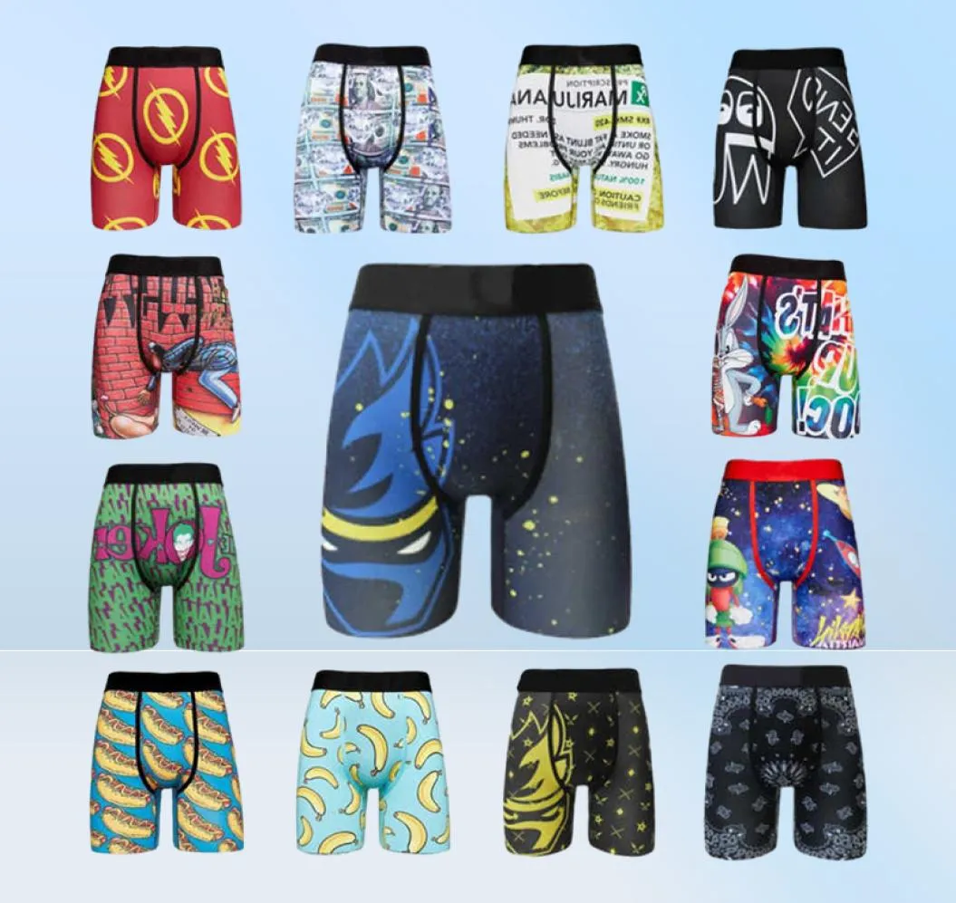 Mens Underpants Boxer Shorts Printed Animation Bekväm sport Running Boxer Underwear Short Pants7433534