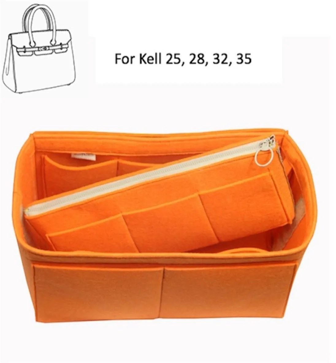 Kel l y 25 28 28 32 35bazik stil çanta ve çanta organizatörü wdetachable fermuarlı 3mm premium keçe el yapımı20 renkler 21089841448