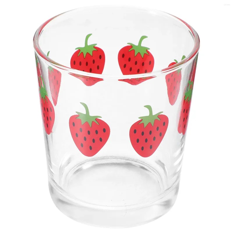 Set di stoviglie in vetro di fragole succo di succo di succo d'acqua portatili per il tè tazza da tè per amici