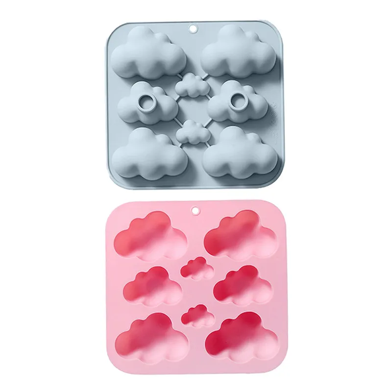 1pc 8 Hohlräume Wolken Silikonform Wetterform DIY Backkuchen Schokolade Fondan Eiswürfel Form handgefertigt Seifen Kerzendekoration