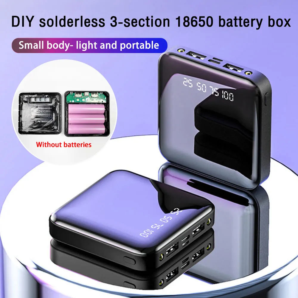 Boîtier Batterie USB 18650 Sans Soudure - Power Bank Portable - Entrée/sortie 5V 1A - Pour Téléphone, Tablette - 7