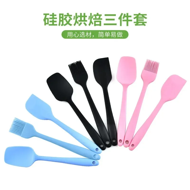 3PCS Set Silicone Spatule résistants aux ustensiles de silicone antiadhésifs résistants à la chaleur Pilation de pâtisserie à pâtisserie de cuisine à la cuisine de cuisine Spatule