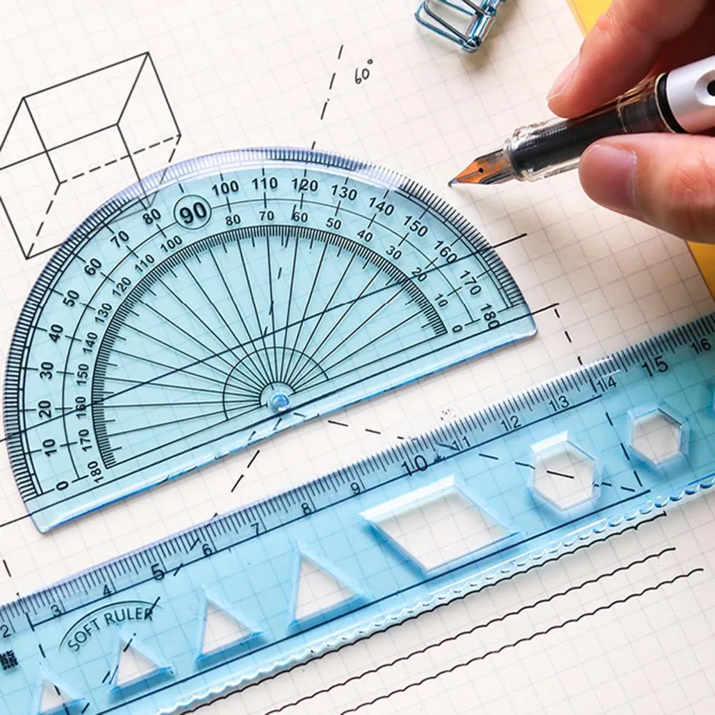 DHgate.com:Hollowed Out Geometry Ruler Set - 4Pcs Thickened Math Tools ...