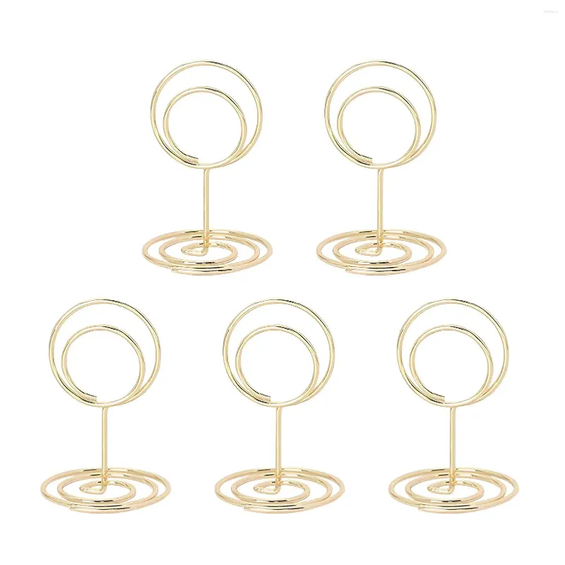 Party Decoration Place Card Holder 5pcs Classy Mini Metal Circle Table For Birthday Anniversary