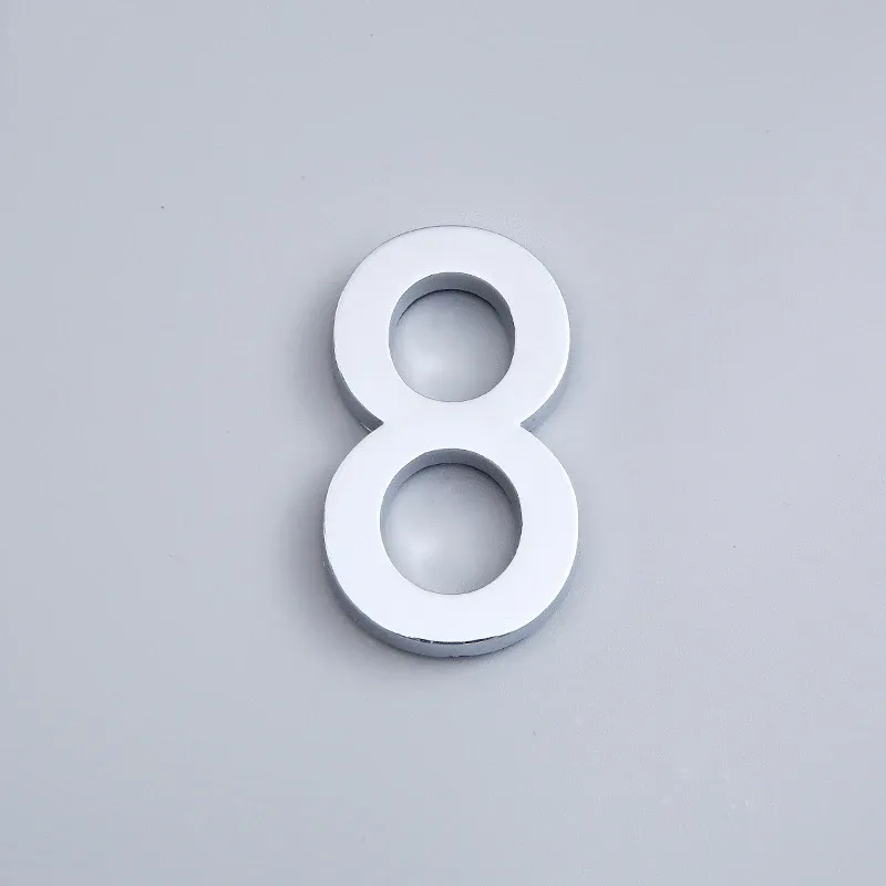 5,5 cm Silver Self Adhesive Numéro Autocollants Plaque de porte Place de porte pour appartement Hôtel Bureau de maison Boîte aux lettres Numéros de cabine