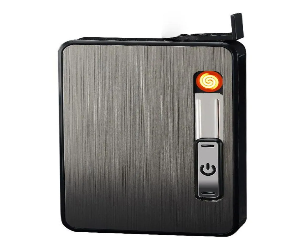 Étui à cigarettes créatives avec USB Chargement plus léger à vent en popup automatique Popup Cigarette Lighter Portable Smoking Accesso3375350