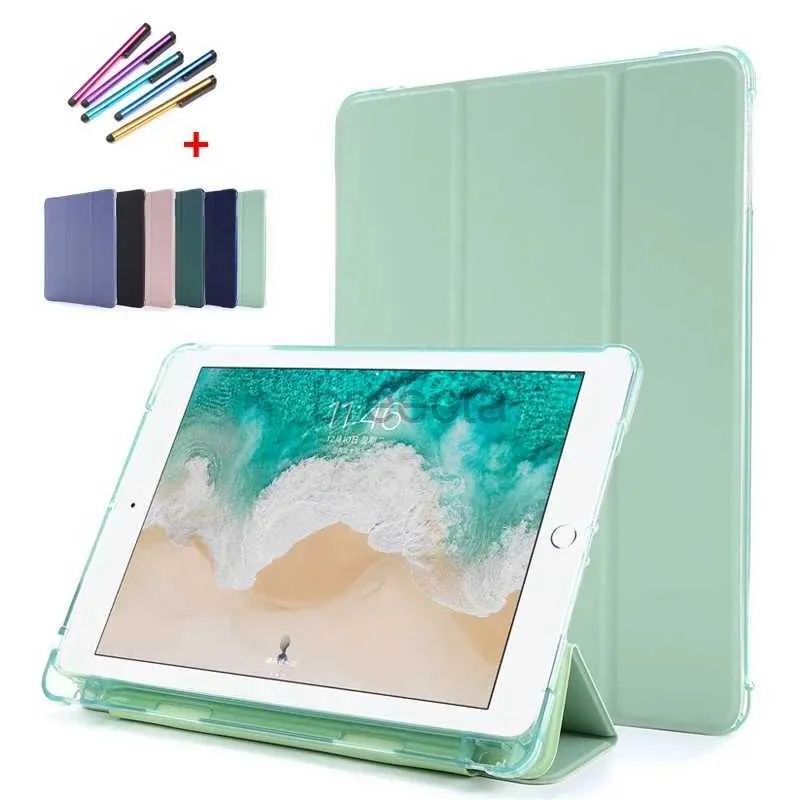 Tablet PC -fodral Väskor för iPad 10: e 9: e 6: e generationens fall med blyertshållare Smart Cover för Funda iPad 9.7 10.2 Air 5 4 2 1 iPad 5 6 7 8 9 10 240411