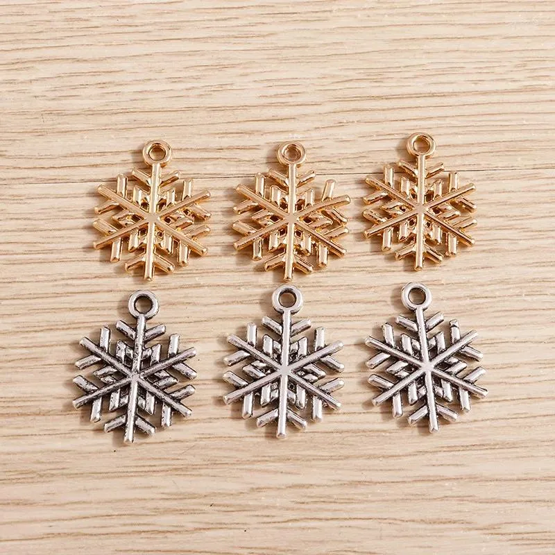 Charms 20pcs niedliche Legierung Weihnachten Schneeflockenanhänger für die Herstellung von Drop -Ohrringen Halskette DIY Handgemachte Armbänder Schmuck Erkenntnisse