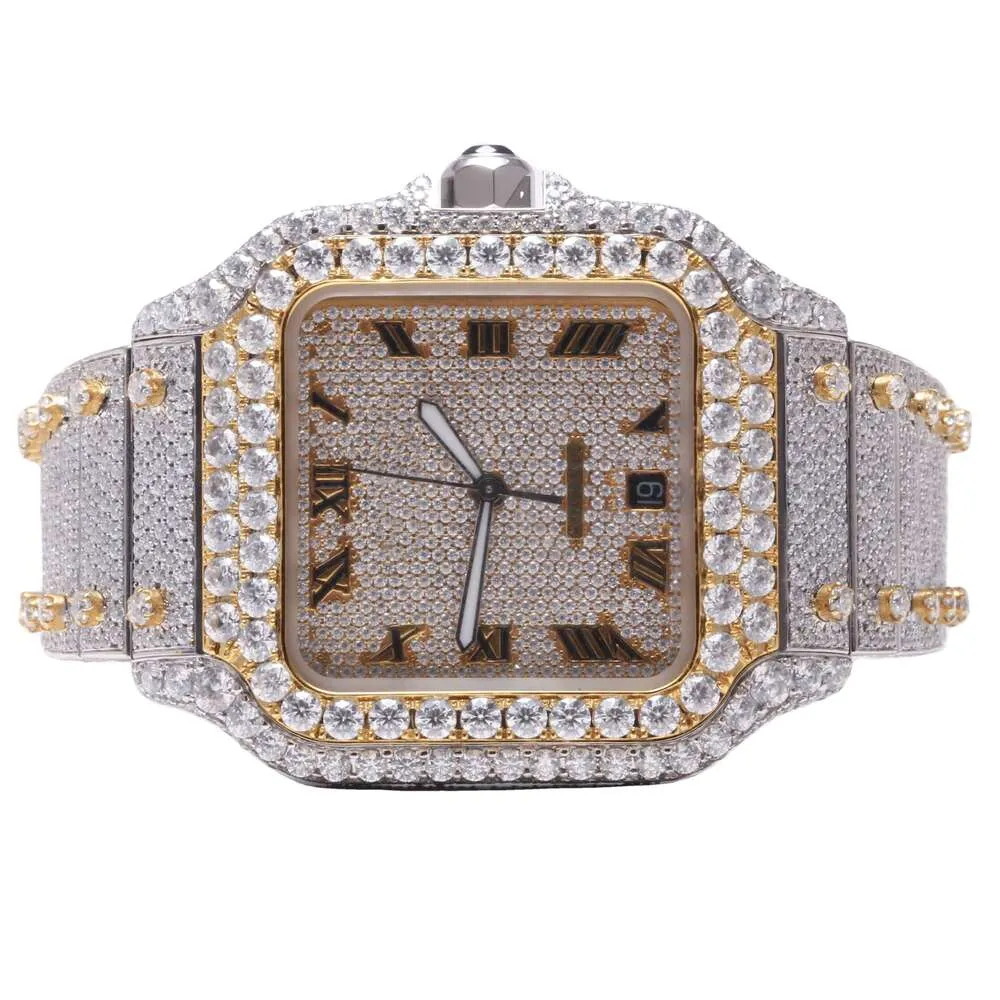 Luxury Llexe Regardez entièrement Iced Out pour hommes Woman Top Craftsmanshanshart Unique et coûteux Mosang Diamond Montres pour Hip Hop Industrial Luxurious 41399