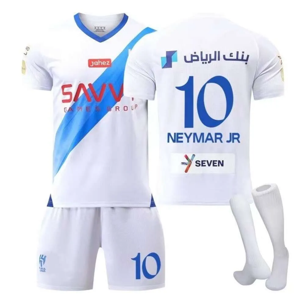 Saudias liga Riyadh New Moon Away Size 10 Neymar Adult Football Jersey Childrens Set