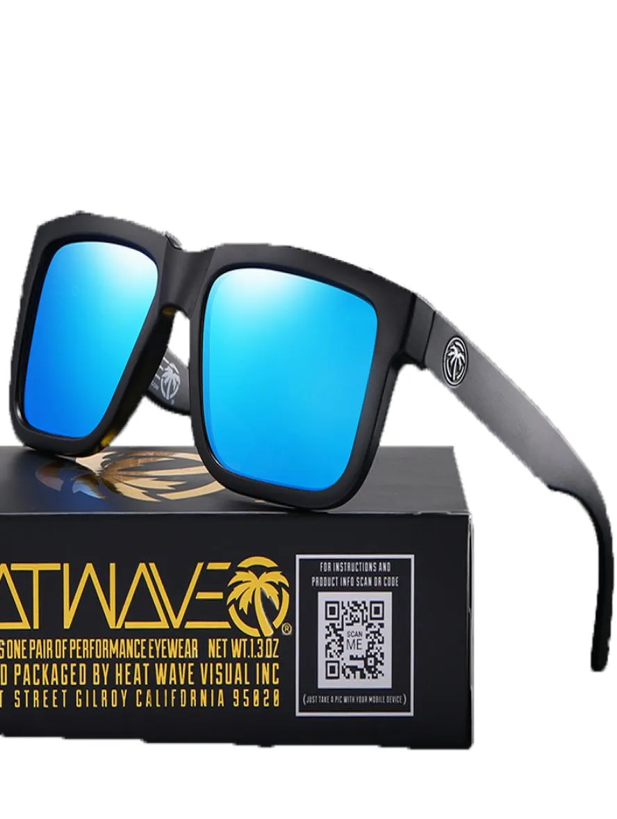 Nova marca de luxo espelhou lentes polarizadas ondas de calor óculos de sol homens esportes de óculos UV400 Proteção com o caso 20217127016