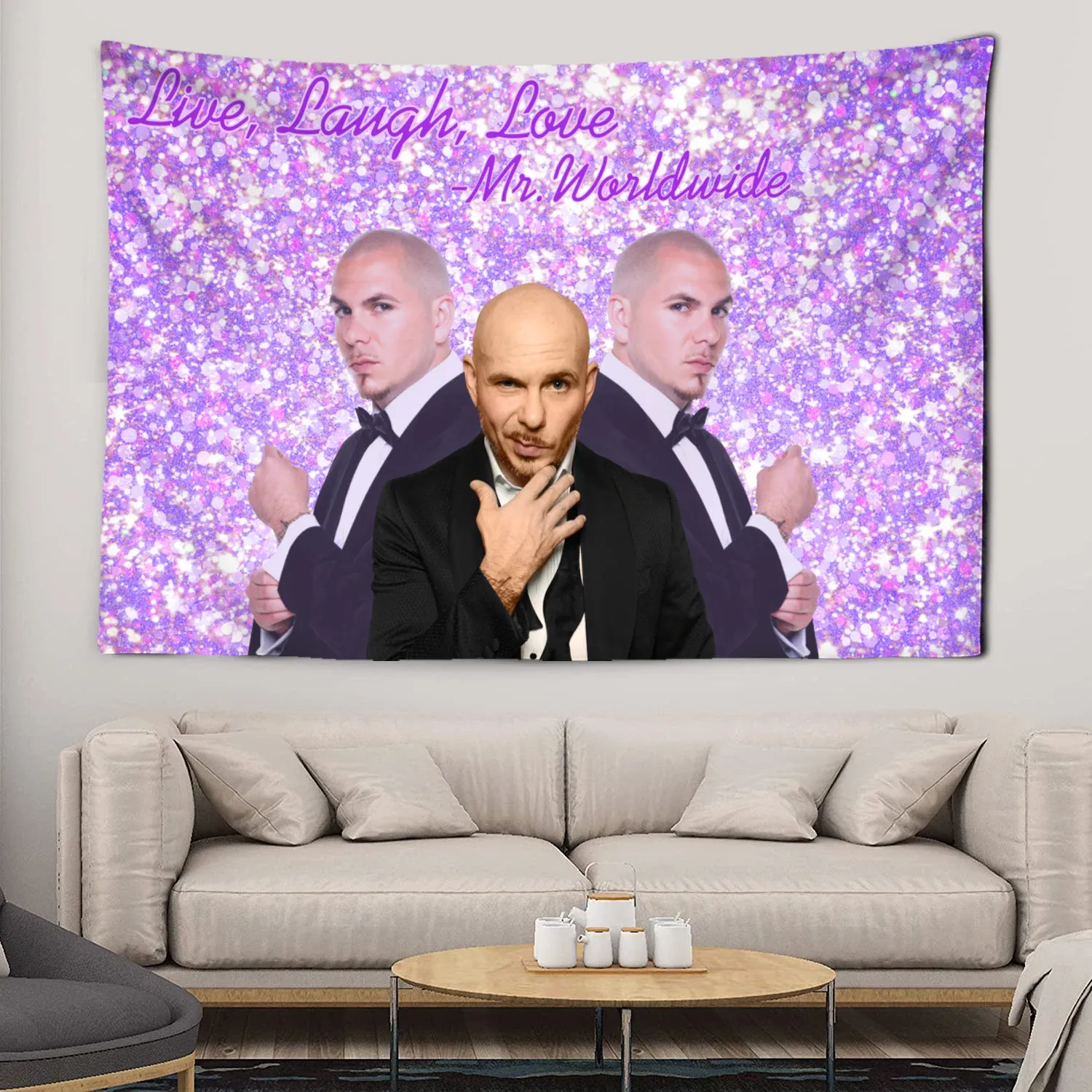 Mr 305 Pitbull Worldwide Hippie Tapestry tissu macrame mur suspendu plage décor de décoration de tapis de tapis