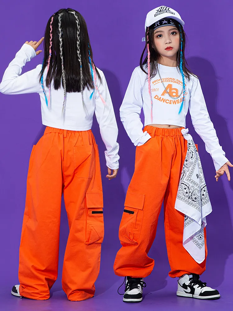 DHgate.com:Modern Hip-Hop Clothes for Girls - Orange Cargo