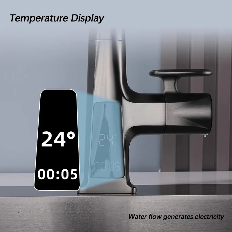 Affichage de la température Sortez du robinet de cuisine. Tapeur d'eau du capteur infrarouge Smart Tap.
