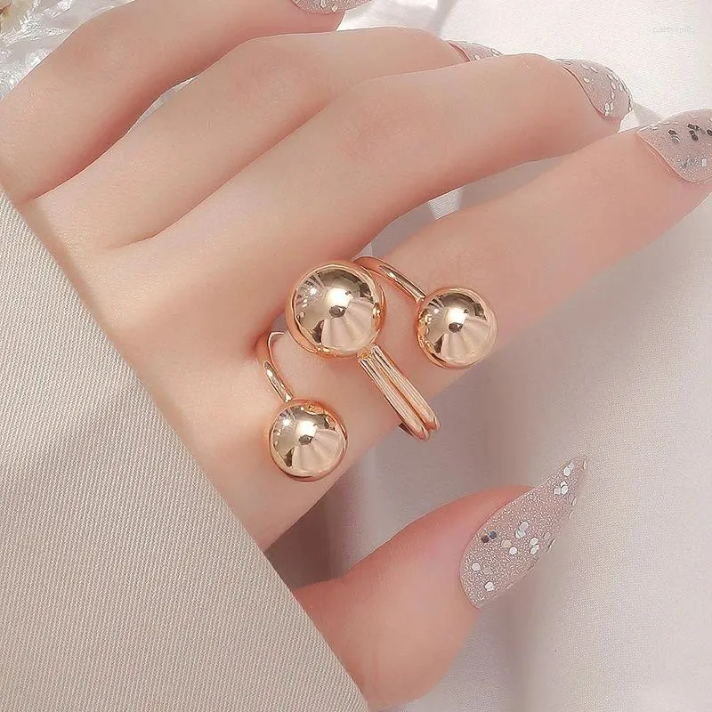 Cluster anneaux ihues 1pcs mode metal ball pour femmes multi-anneaux ajusté en ouverture fille de fête de mariage décoration