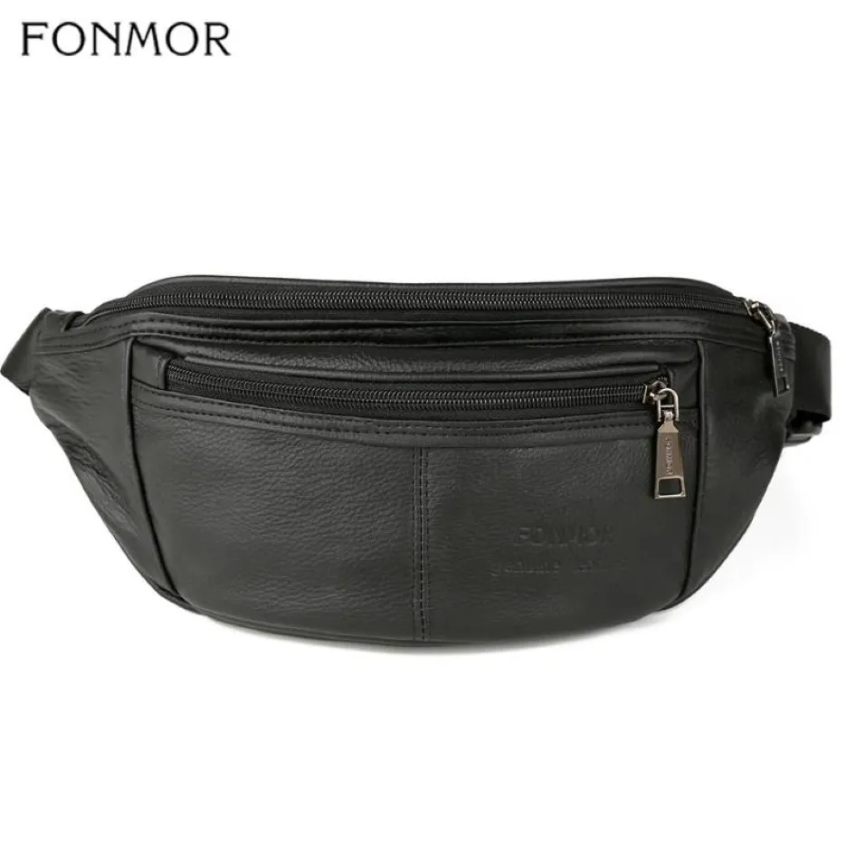 Sacchi in vita Fonmor Womens Antitheft Bag Fanny Pack Guida Cintura in pelle Piccola telefono Piccolo Tasto Black Man Black Pack UNISEX165O