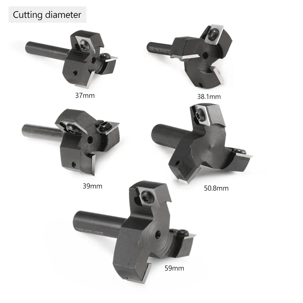 6,35 mm 8 mm 12 mm 1/2 mm Bit de routeur de surface CNC pour le bois de carbone à bassin