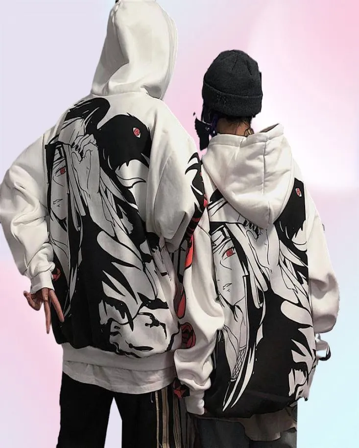 Anime Hoodies Streetwear Couple Winter Coat Fashion Loose Cartoon Sasuke Japan Hoodie Sweatshirt Unisex Hoodie Men Womens3999374