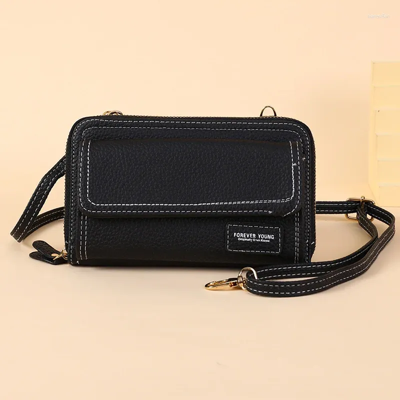 Shoulder Bags Ladies Long Cell Phone Pocket With Zipper Hasp Female Messenger PU Leather Mini Crossbody Bag Coin Purse For Women