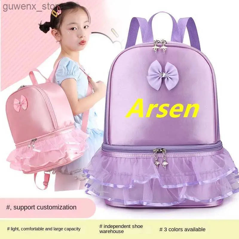 Plecaki spersonalizowana haftowana torba baletowa dla małych dziewcząt wykonawca tańca tańca z niezależnymi akcesoriami do butów odpowiednie do tańca dziecięce ba