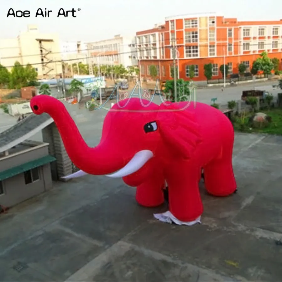 Longueur de 8 m (26 pieds) avec ventilateur bon vendeur gonflable Red Elephant Air Blown Animal Ballon for Outdoor Advertising Exhibition