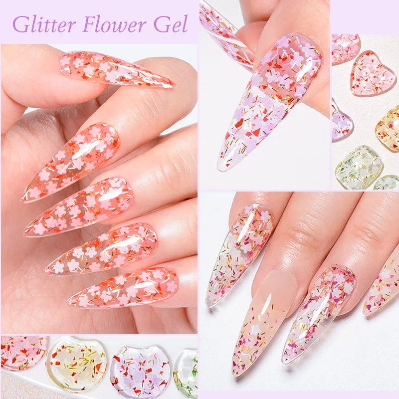 Nail Art Pailletten – Kirschblüten-Design, 3D Glitzer – Für Nägel, DIY & Deko