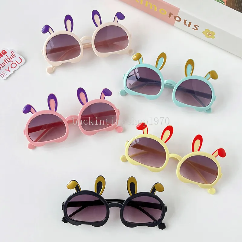 2024 Nya barn Fashion Colors Rabbit Ears UV400 Solglasögon Baby Girls Cute Outdoor Sun Protection Solglasögon Kid Sun Glasses
