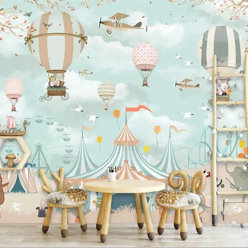 Fonds d'écran wellyu wallpaper 3D Carton de bande dessinérophone fond de ballon mural salon chambre à chambre d'enfants peinture de décoration pour enfants