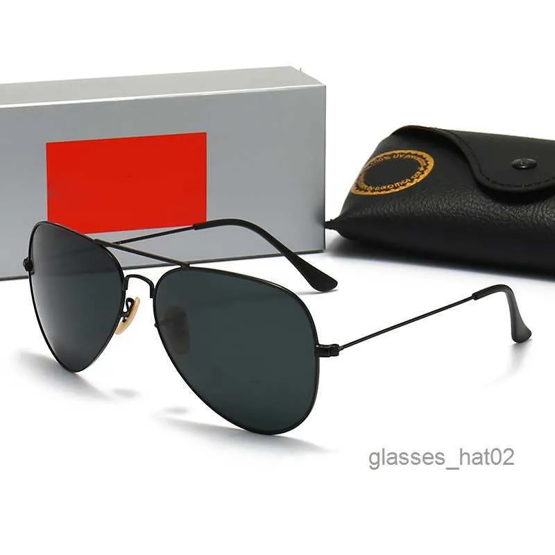 Óculos de sol de lentes de vidro de alta qualidade homens de vidro da marca Vintage Brand Sun Glasses Band uv400 proibições ben com caixa e estojo 3025 3026