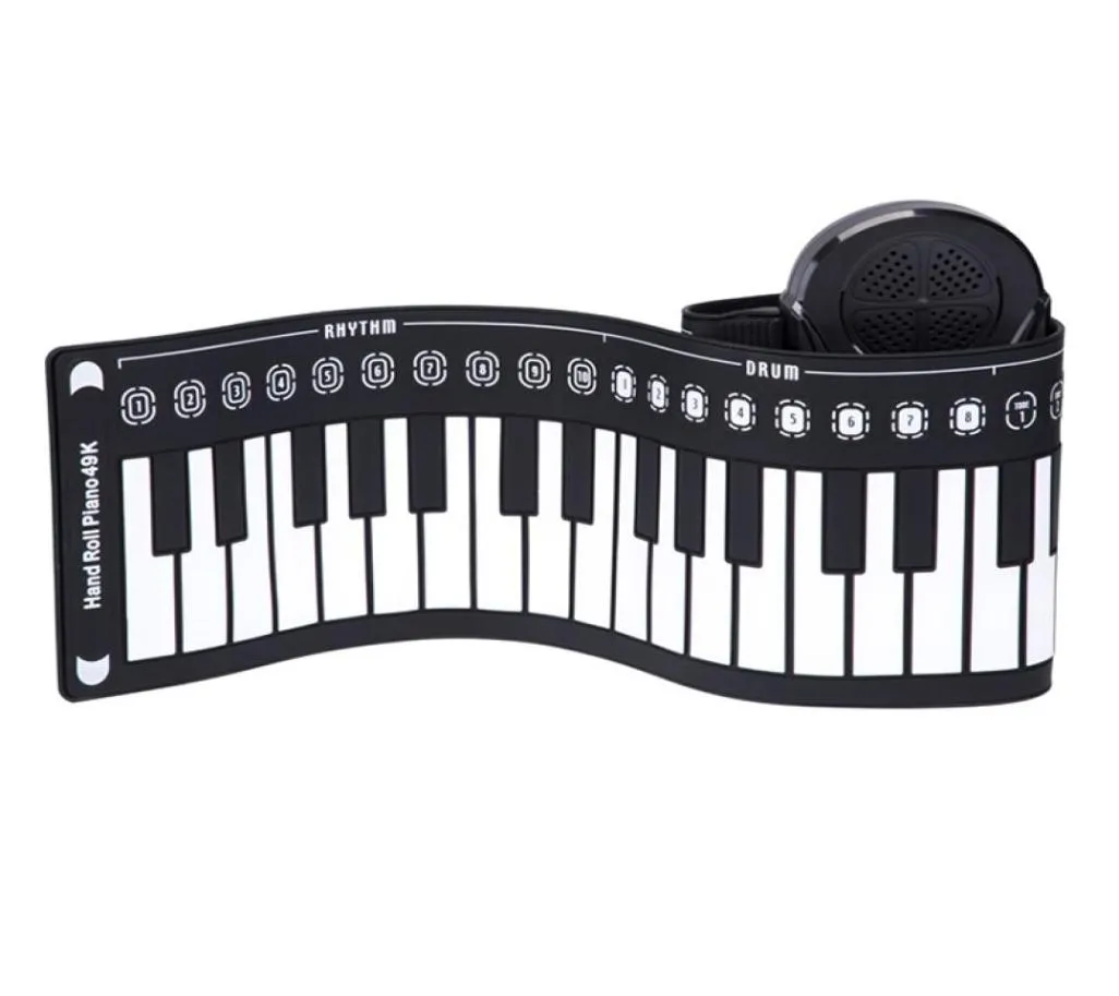 Çok Stil Taşınabilir 49 Tuşlar Esnek Silikon Roll Up Piyano Katlanır Elektronik Klavye Çocuklar için Öğrenci7717698