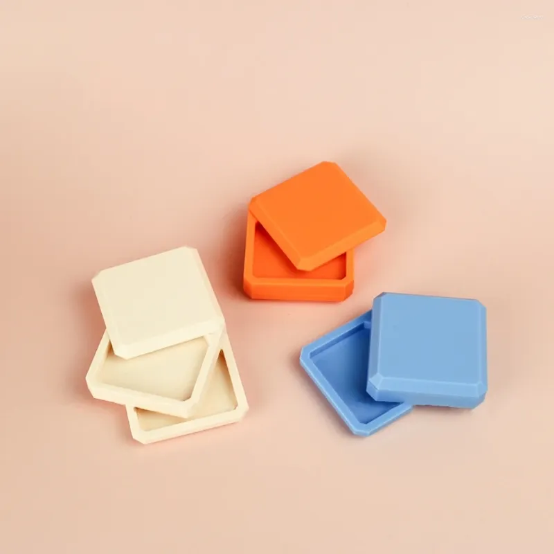 Storage Bottles Empty 2 Double Layer Square Rotating Cover Solid Perfume Package Box Push-pull High Light Blush 24pcs