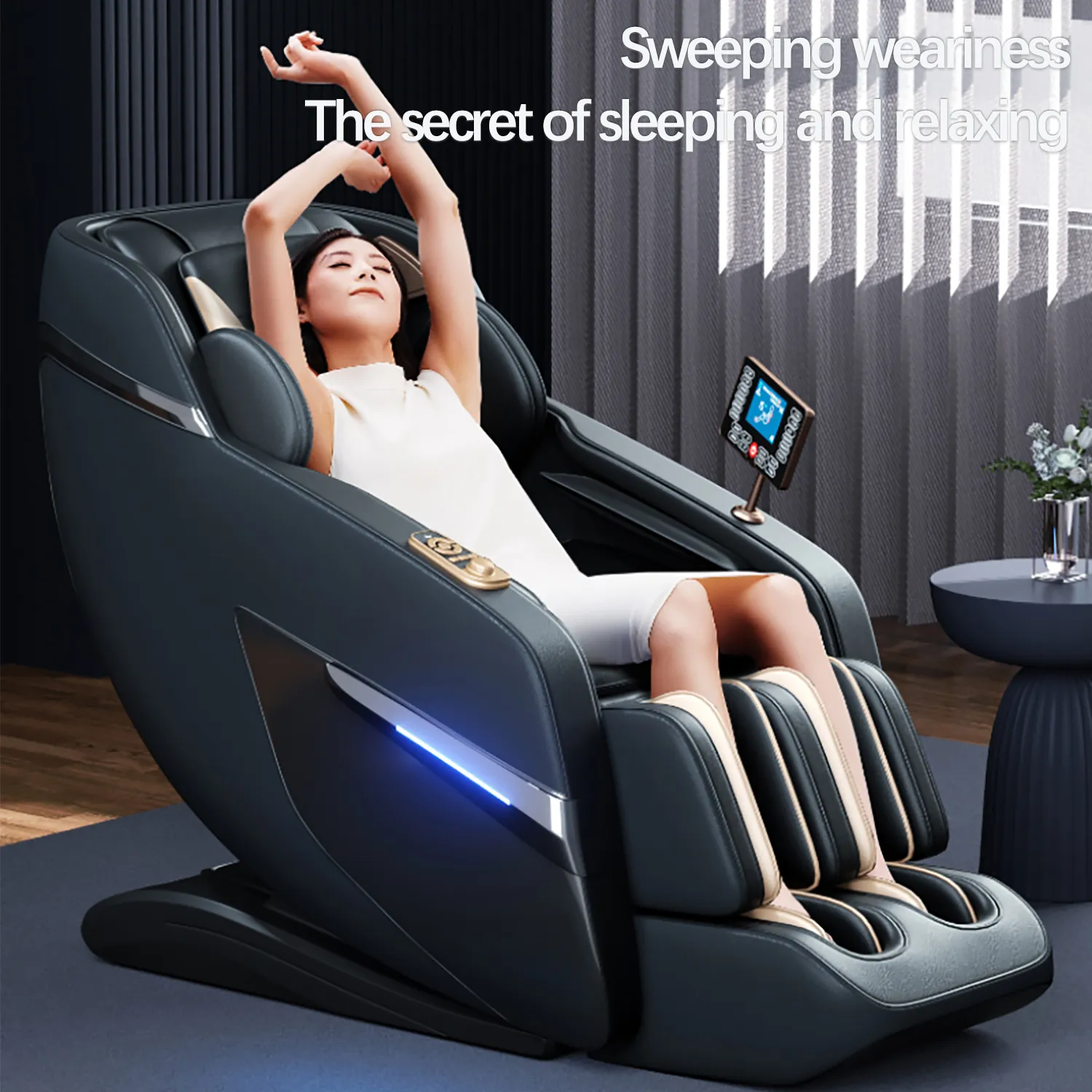 8D Zero Gravity Massage Chair with Bluetooth Speaker, Foot Rollers, and  Heating for Full Body Relaxation