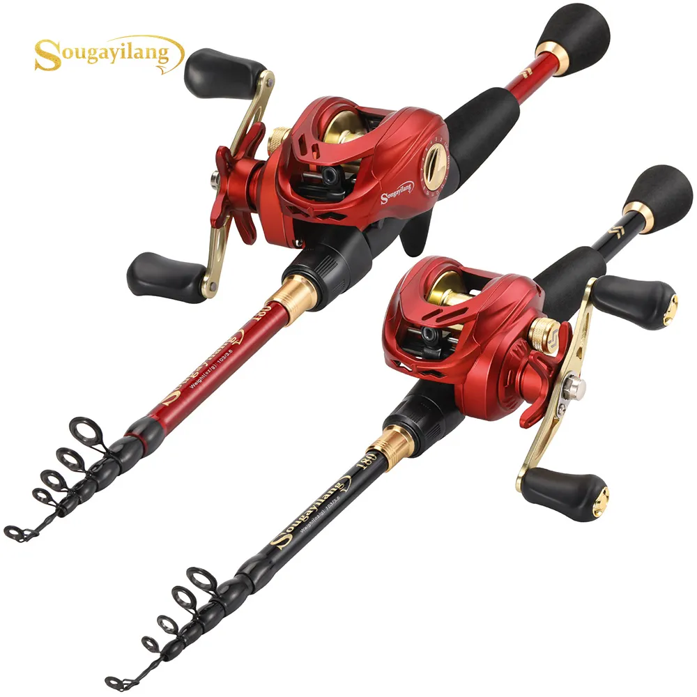 Sougayilang Baitcasting Telescopic Fishing Rod and Reel Combo Set 6-7.8 ft  with Aluminum Alloy Spool Reel for Bass Fishing from Dhgate Rod Reel Combo  - price 26.97