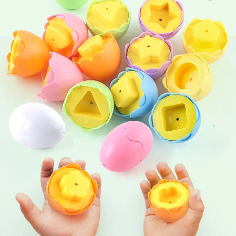 Baby lernen pädagogische Spielzeug intelligente Eierspielzeugspiele formen passenden Sortierspielzeug Montessori Eggs Spielzeug für Kinder Kinder 2 3 4 Jahre