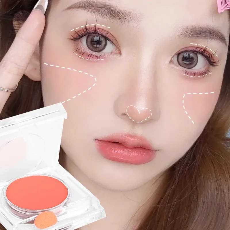 Girl Blush Peach Cream Makeup Blush Eyeshadow Palette Cheek Contour Blush Cosmetics Blusher Cream Makeup Rouge Cheek Tint Blush