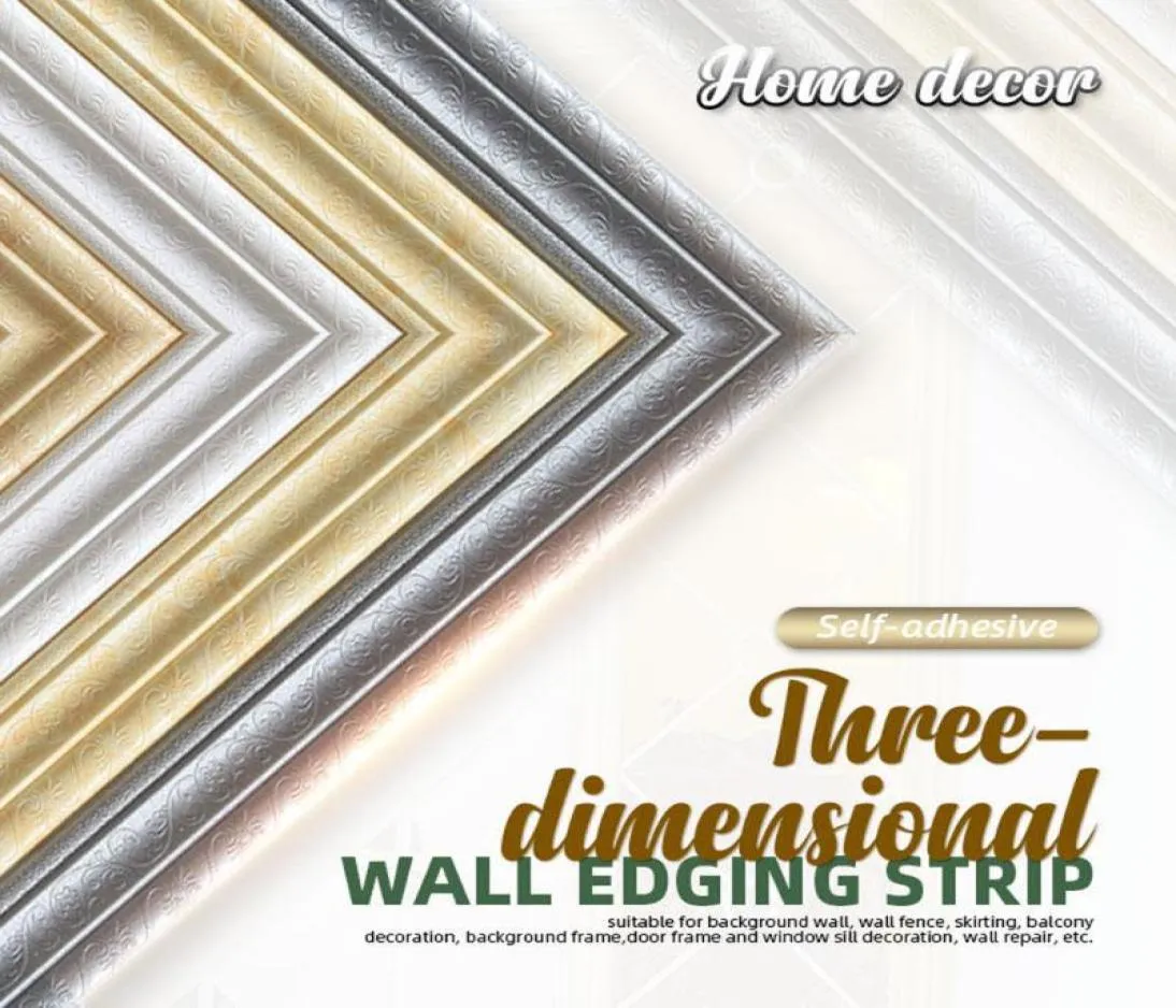 Selfadhesive Wall Strip Stickers Threedimensional Wall Edging Strip Border Waterproof Decor Home Living Room Decorations3728965
