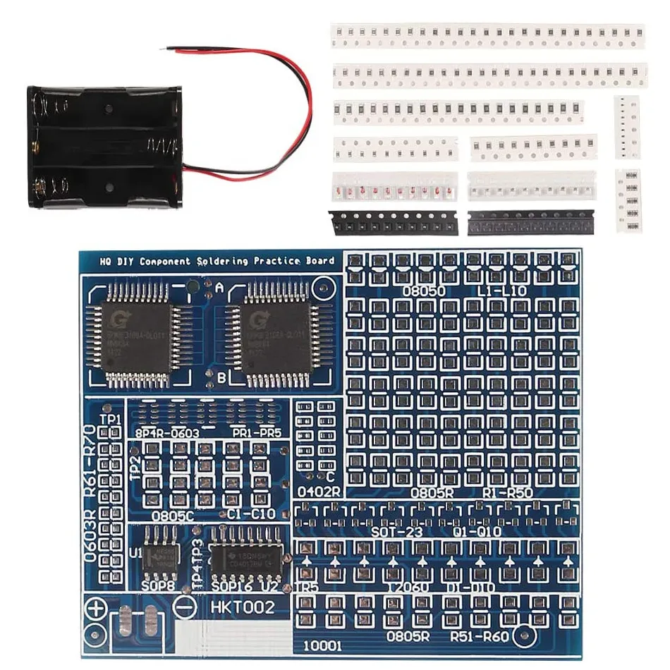 SMD Composant Welding Practice Board DIY Kit Skill Training Board LED Transistor Set Practice